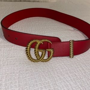 Red Gucci belt